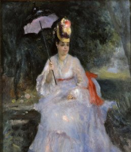 Femme avec un parasol assise dans un jardin, 1872