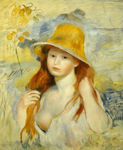 Jeune fille avec un chapeau de paille