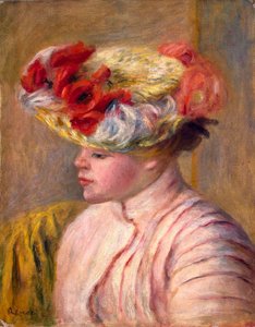 Jeune Femme au Chapeau Fleuri, 1892 - Pierre Auguste Renoir
