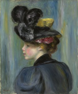 Jeune Femme au Chapeau Noir, 1895 - Pierre Auguste Renoir