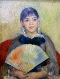 Jeune femme avec un éventail