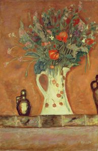 Fleurs sur une cheminée