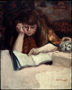 Lectrice accoudée