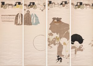 Promenade des nourrices, frise de carrosses - Pierre Bonnard