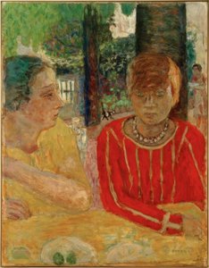 Reine Natanson et Marthe Bonnard au corsage rouge