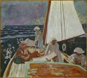 Signac et ses amis dans un voilier