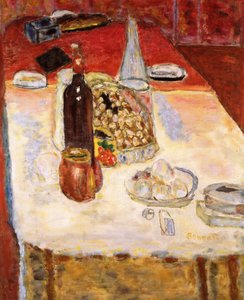 Nature morte avec bouteille de vin rouge