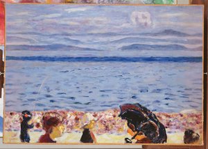 La plage, mer bleue, vers 1930 - Pierre Bonnard