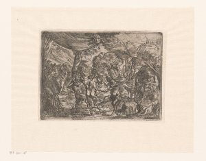 Nymphes et satyres dansant dans un paysage - Pierre Brebiette