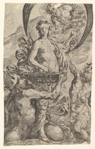 Jupiter, Pluton et Neptune offrant leurs richesses à la Fortune - Pierre Brebiette