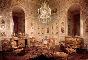 Vue du salon du château de Champs-sur-Marne réalisé par les architectes Pierre Bullet et son fils Jean Baptiste Bullet de Chamblain entre 1699 et 1706