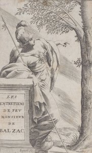 Frontispice, des Entretiens avec feu Monsieur Balzac, 1660
