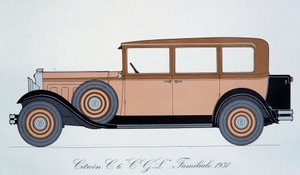 Planche représentant la voiture familiale Citroën de 1931 - Pierre Dumont