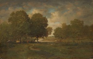 Une rivière dans un pré, probablement fin des années 1830-début des années 1840 - Pierre Etienne Theodore Rousseau