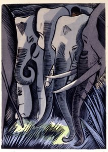 Mogli se cache sur le dos des éléphants. Rudyard Kipling "Le Livre de la Jungle"