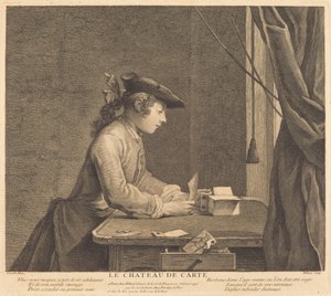 Le Château de cartes - Pierre Filloeul after Jean Siméon Chardin