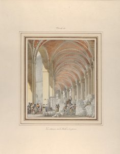 La Halle aux Blés, vue intérieure, vers 1810