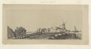 Paysage avec un pont en bois et un moulin - Pierre François Basan (workshop of)