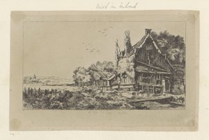 Paysage avec la maison aux trois cheminées (Recueil de quatre-vingt-cinq estampes originales) - Pierre François Basan (workshop of)