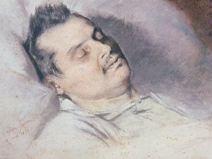 Honoré de Balzac (1799-1850) sur son lit de mort, 15 août 1850