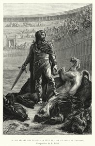 Le Roi sépare des épaules la tête du lion et celle du taureau