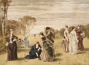 Le jeu de croquet, 1874 - Pierre Gavarni