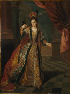 French: Portrait présumé de Mademoiselle de Nantes (Louise-Françoise de Bourbon, 1673-1743), en costume de bal - Pierre Gobert