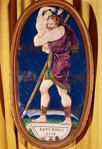 Plaque représentant Saturne, du Château de Madrid, Neuilly, 1559 - Pierre I Courteys