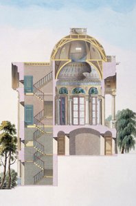 Coupe transversale du pavillon de Hingene, près d