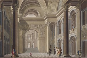 Vestibule du Palais Académique à Gand, de Choix des Monuments, Édifices et Maisons les plus remarquables du Royaume des Pays-Bas par Pierre Jacques Goetghebuer, gravé par L. Roelandt - Pierre Jacques Goetghebuer