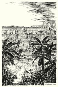 Escalier principal, Phnom Bakeng (gravure)