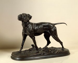 Braque, chien de chasse Sculpture en bronze par Pierre Jules Mène (1810-1879) 1843 Collection privée
