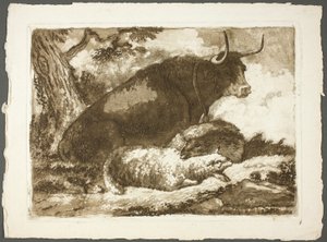 Un taureau et deux moutons