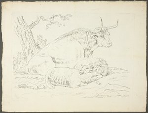 Un taureau et deux moutons - Pierre Lelu
