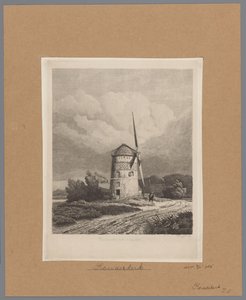 Vue du moulin de pierre ou moulin de Rembrandt à Koudekerk aan den Rijn - Pierre Louis Dubourcq