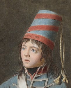 Joseph Bara (1779-1793) - Joseph Bara ou Barra (1780-1793) est un enfant héros de la Révolution française qui a combattu en Vendée pour la République. Gravure de Pierre Michel Alix (1762-1817)