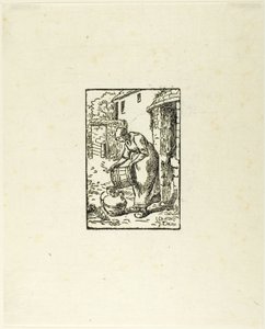 Femme remplissant des arrosoirs