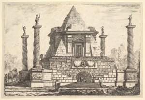 Architecture imaginaire avec chameau et figures, d