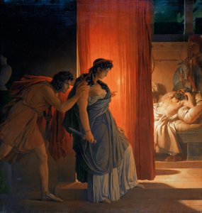 Clytemnestre hésite avant de tuer Agamemnon endormi