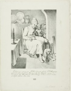 Sketch of Jean-Jacques Rousseau (recto); Forest Scene (verso) - Pierre Nolasque Bergeret