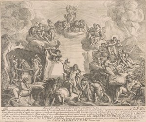 La Prima Macchina pour la Chinea de 1738 : Allégorie de la Providence Royale