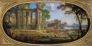 Paysage compose avec ruines antiques - Landscape with antique ruins … - Pierre Patel