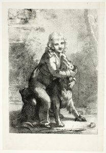 Enfant avec chien - Pierre Paul Prud