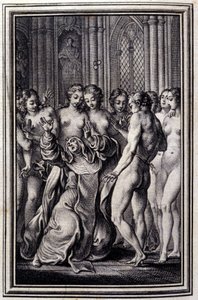 Le Glouches - dans « Contes et nouvelles en vers » de Jean La Fontaine. 1776. Illustration de P.P. Choffard.