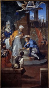 Baptême de Clovis à Reims le 25 décembre 496. Peinture de Pierre Puget (1620 - 1694)