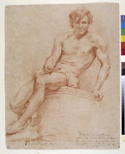Homme assis (sanguine) - Pierre Puget