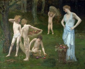 Enfants dans un verger