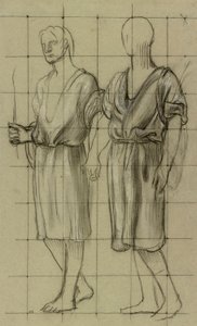 Étude de Deux Figures Debout - Pierre Puvis de Chavannes