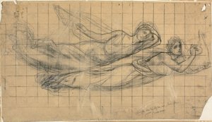 Deux figures volantes avec une lyre