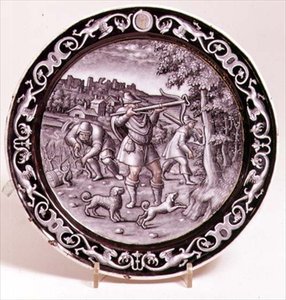 Assiette de Limoges, une de la série de 12 représentant les mois de l